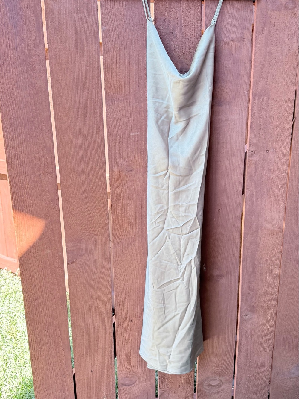 Sleek Sage Slip Dress with Cowl Neck